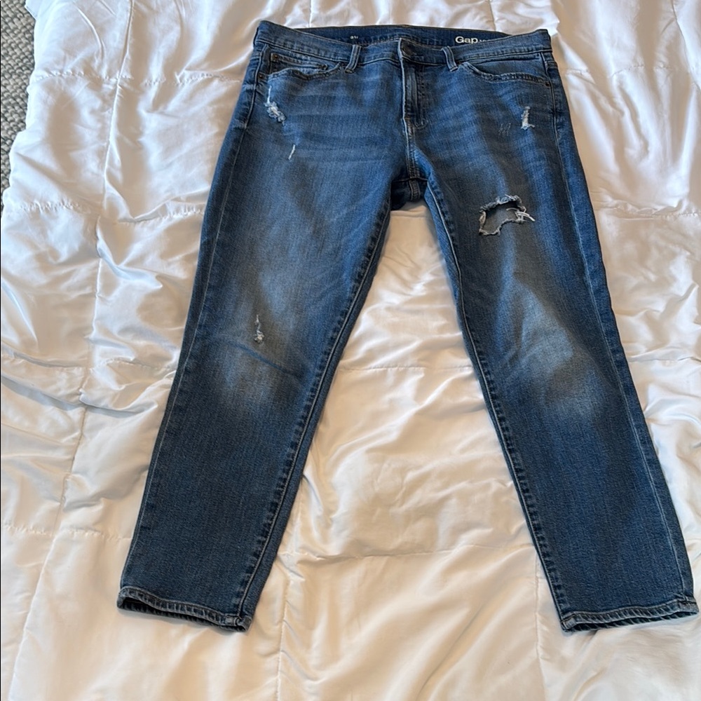 GAP Women's distressed blue Jeans